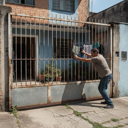 Portão ficou pesado — conserto pela MR System